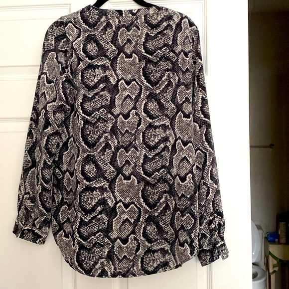 Joie silk vneck pullover blouse, long sleeves and buttons around wrist. Gorgeous - Picture 5 of 12